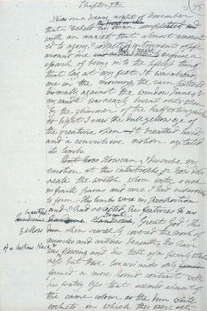 Maunuskriptseite aus Mary Shelleys 
